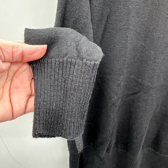 SWEATY BETTY Merino wool Black oversized long sleeve crew neck woman sweater XS - Picture 3 of 12